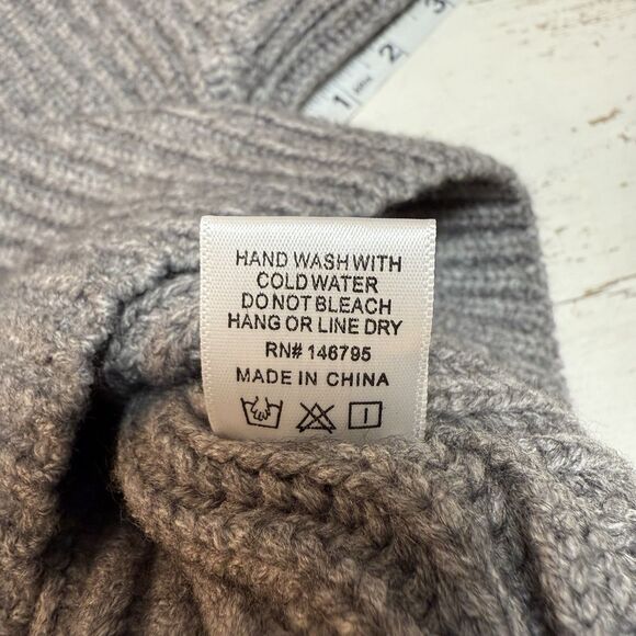 Dee Elly Sweater S Chunky Heavy Knit Ribbed Structured Pullover Cropped Gray - Picture 11 of 11